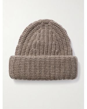 Lisa Yang Beatris Ribbed Cashmere Beanie - Brown