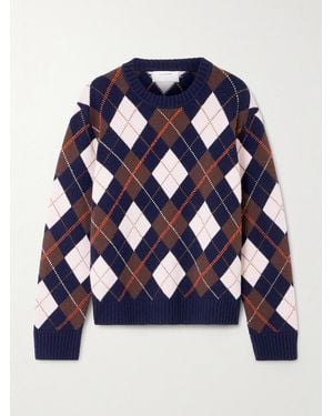 La Ligne Hamish Argyle Wool And Cashmere-Blend Sweater - Blue