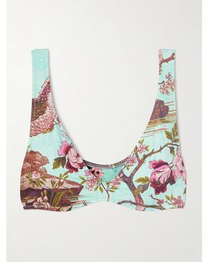 Skims Roberto Cavalli Signature Swim Plunge Triangle Top – Fagianella – Bikini-Oberteil - Mehrfarbig