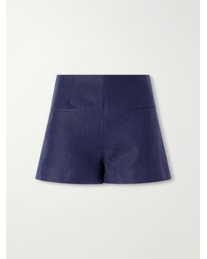 Faithfull the Brand Leora High-Rise Linen Shorts - Blue