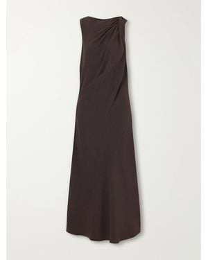 Theory Knotted Crepe Midi Dress - Metallic