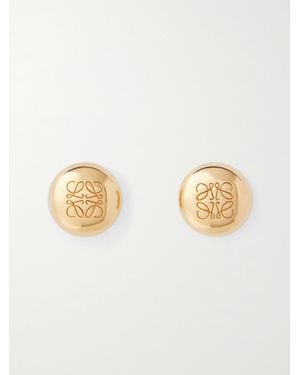 Loewe Anagram Pebble-Plated Earrings - Natur