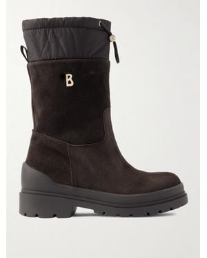 Bogner St. Moritz Stiefel Aus Veloursleder Mit Shell-Besatz Und Shearling-Futter - Schwarz