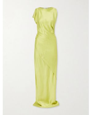 Victoria Beckham Satin Draped Gown - Yellow