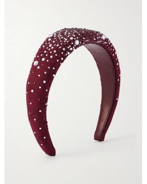 Gucci Ruth Crystal-Embellished Padded Cotton-Blend Jacquard Headband - Red