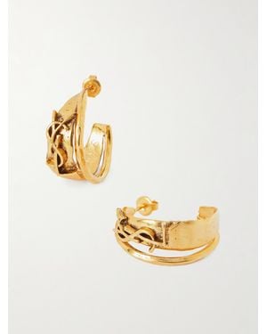 Saint Laurent Boucles D'Oreilles En Métal - Métallisé