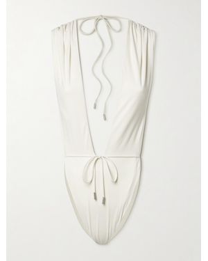 Saint Laurent Rückenfreier Badeanzug - Weiß