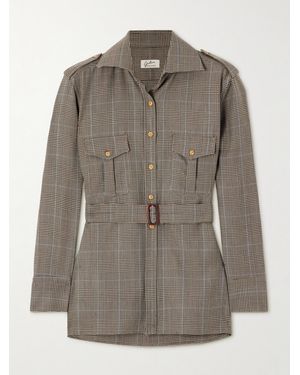 Giuliva Heritage The Aurora Prince Of Wales Checked Wool Shirt - Gray