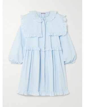Molly Goddard Lizzie Minikleid Aus Baumwolle Mit Rüschen - Blau