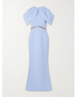 Rebecca Vallance Aylin One-Shoulder Embellished Cady Maxi Dress - Blue