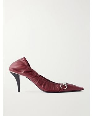 Gucci Vittoria 75 Horsebit-Embellished Leather Pumps - Pink