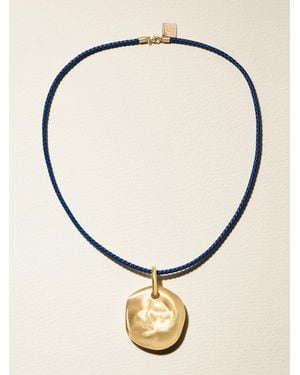 Lauren Rubinski 14-Karat Leather Necklace - White