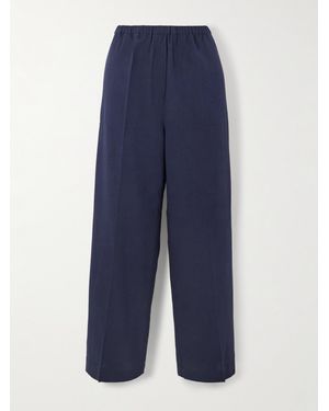 TOTEME Woven Wide-Leg Trousers - Blue