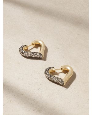 Lucy Delius Chubby Love Rhodium-Plated Diamond Earrings - Natural