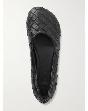 Bottega Veneta Atomic Flache Schuhe Aus Intrecciato-Leder - Schwarz