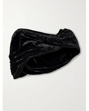 Rick Owens Twist Donut Cropped Crushed Velvet Cape - Black