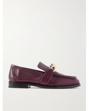Bottega Veneta Astaire Embellished Leather Loafers - Purple