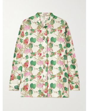 Emporio Sirenuse Kelsy Silk-Satin Shirt - Green