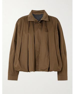 Lemaire Pleated Cotton-Twill Jacket - Brown