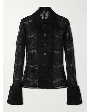 A.W.A.K.E. MODE Lace And Silk Shirt - Black
