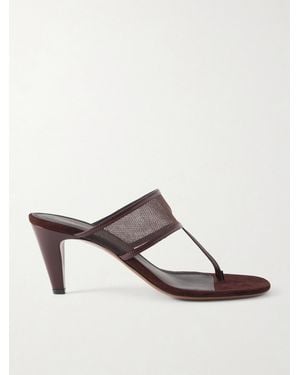 Neous Vena 65 Leather-Trimmed Mesh Sandals - Brown