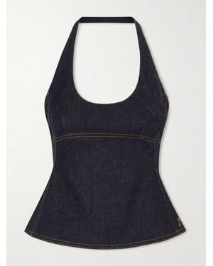 Jacquemus Lavoir Denim Halterneck Top - Blue