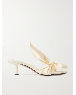 Neous Diana Bow-Detailed Satin Sandals - Natural
