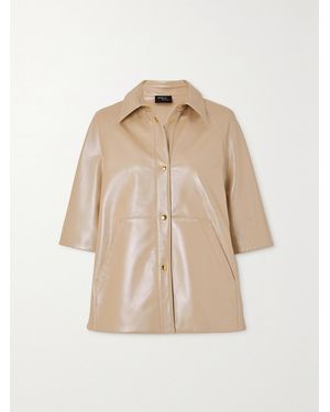 Akris Gina Iridescent Leather Jacket - Natural
