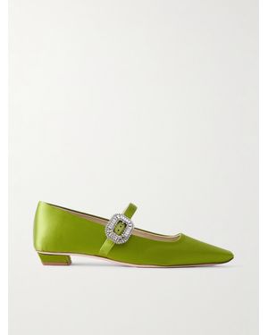 Roger Vivier Belle Vivier Mary-Jane-Ballerinas Aus Satin Mit Kristallen - Grün