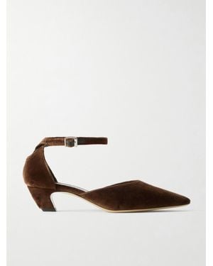 Le Monde Beryl Victoria Pumps Aus Veloursleder - Weiß