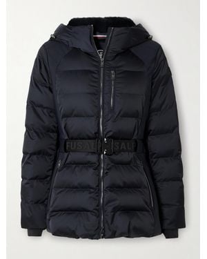 Fusalp Maela Gesteppte Skijacke Mit Kapuze Und Faux-Fur-Besatz - Schwarz