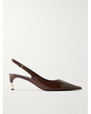 Gucci Castello 60 Leather Court Shoes - Natural
