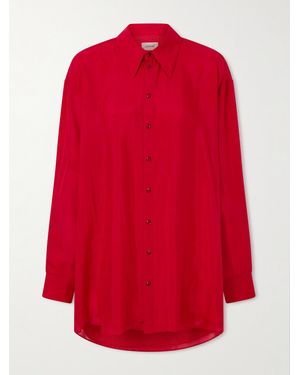 Lemaire Oversized-Hemd Aus Bio-Seidensatin - Rot