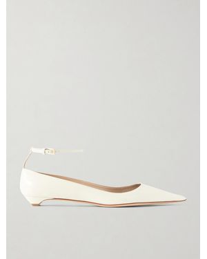 Tom Ford Patent-Leather Point-Toe Ballet Flats - Natural