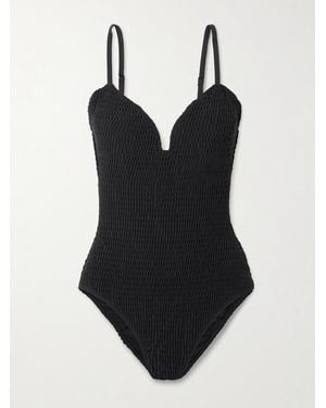 Ulla Johnson Biarritz Smocked Swimsuit - Black