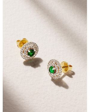 House of Meraki Mia 18-Karat, Diamond And Emerald Earrings - Metallic