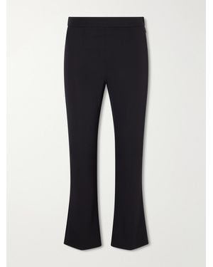 Dolce & Gabbana Charmeuse Cropped Silk-Blend Flared Trousers - Blue