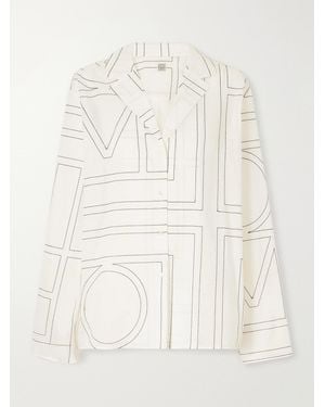 TOTEME Embroidered Organic Cotton And Lyocell-Blend Shirt - Natural