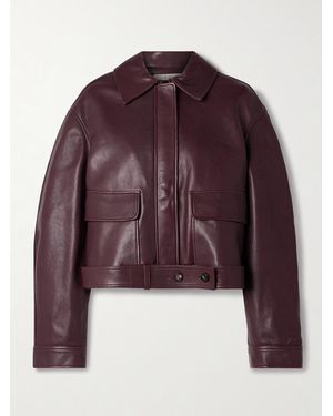 Co. Belted Leather Jacket - Purple