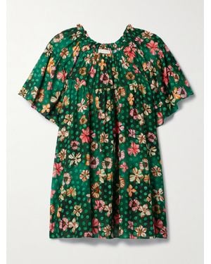 Ulla Johnson Gallia Printed Cotton-Blend Voile Mini Dress - Green