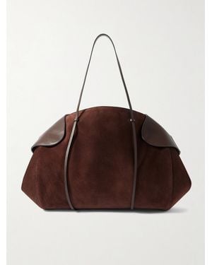 Neous Berenices Suede And Leather Shoulder Bag - Brown