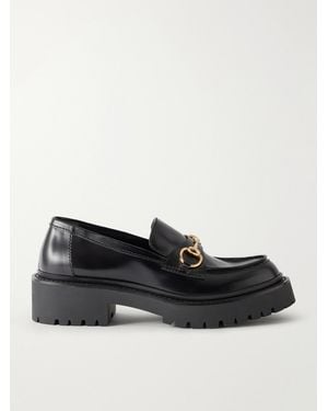 Gucci Rhody Horsebit-Embellished Leather Loafers - Black