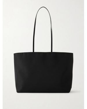 Valesque Parcel Leather-Trimmed Canvas Tote - Black