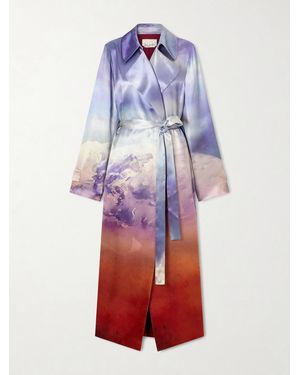 Gabriela Hearst Lyra Printed Silk-Satin Coat - White