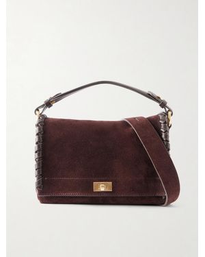Anya Hindmarch Mortimer Suede Leather Bag - Purple