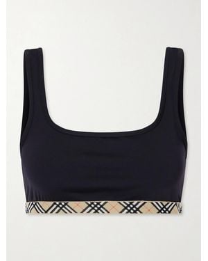 Burberry Samphire Checked Bikini Top - Blue