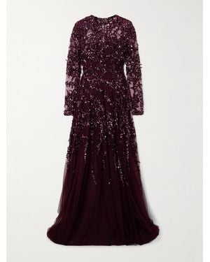 Zuhair Murad Embellished Tulle Gown - Purple
