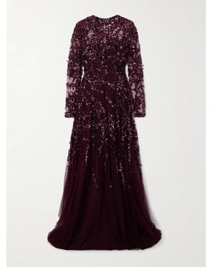 Zuhair Murad Embellished Tulle Gown - Purple