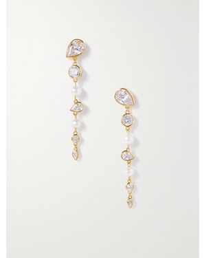 Completedworks Net Sustain The Light Of The Past Recycled Vermeil, Cubic Zirconia And Pearl Earrings - Natural
