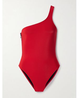 Lisa Marie Fernandez Arden One-Shoulder Neoprene Swimsuit - Red